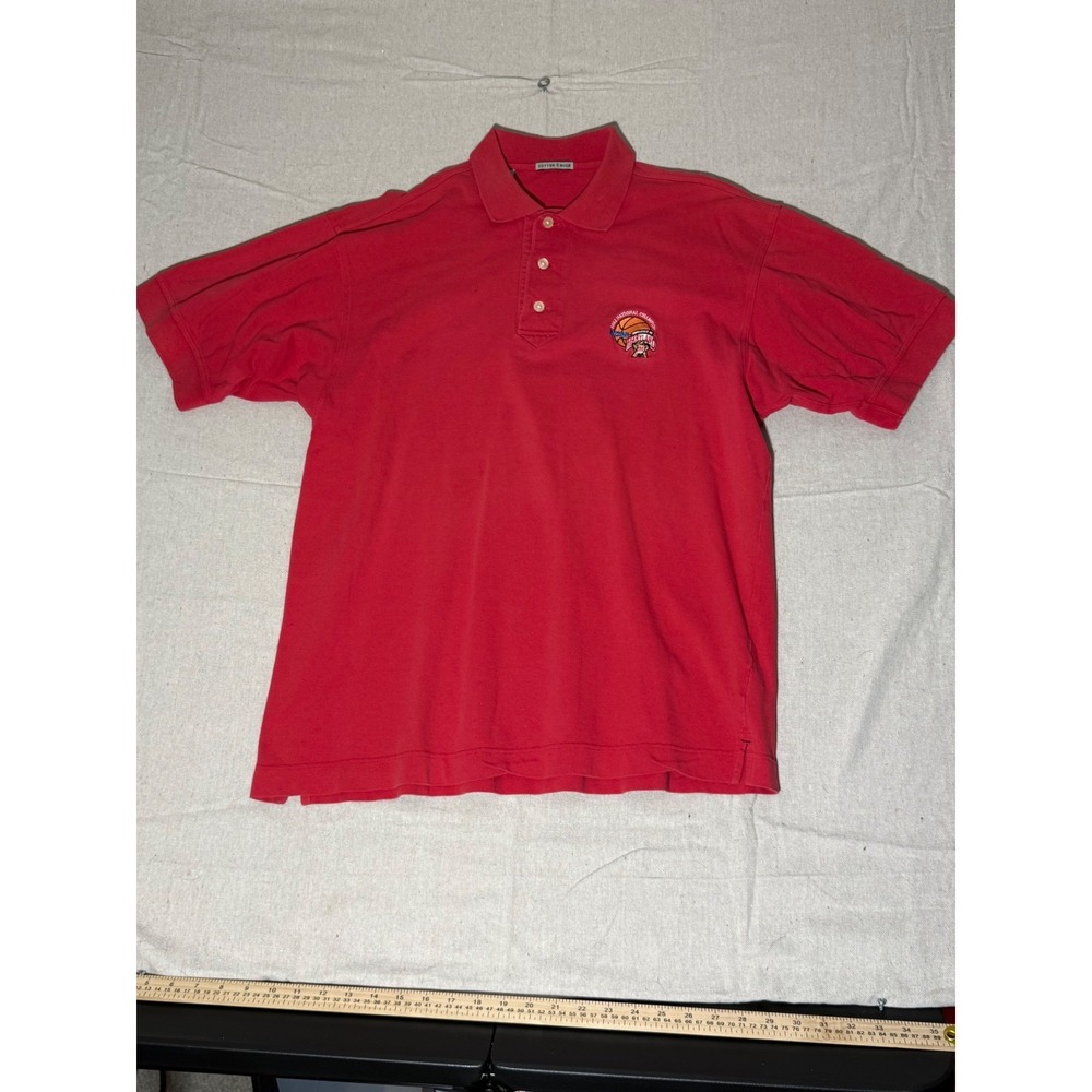 Cutter & Buck Maryland Terrapins 2002 National Champions Polo Shirt Red Mens L